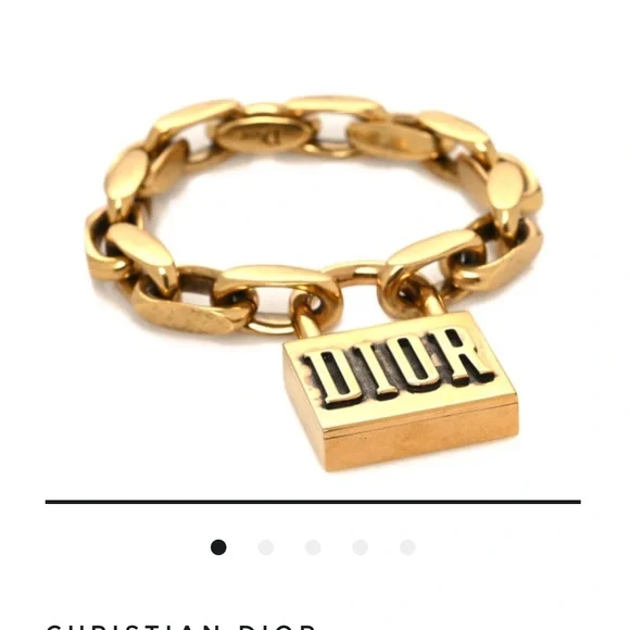 Dior Gold-Tone Logo Chain Bracelet - Picture 3 of 11